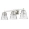 Z-Lite Analia Vanity, 3-Light, 26.25 In.W x 7.5 In.L x 9.25 In.H, Brushed Nickel/Clear Ribbed 1101-3V-BN - alternate 8